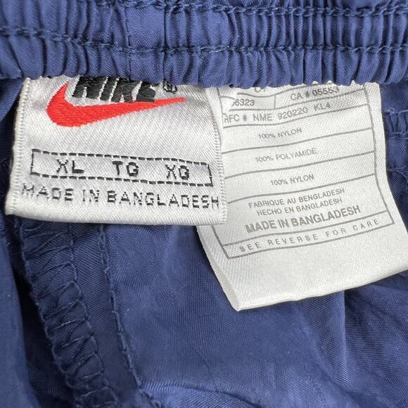 Vintage‎ Nike Windbreaker Pants Men XL Navy Zip Ankle Jogger White Tag 90s Y2K - Picture 8 of 9